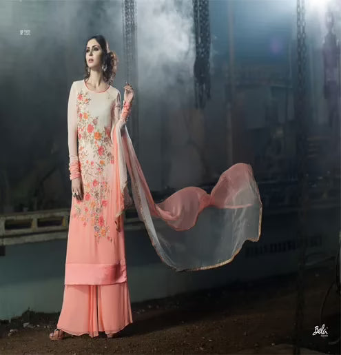 Mizzoli Orange Georgette Anarkali  Suit