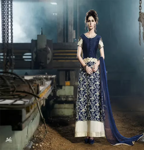 Mizzoli Black Camirc Cotton Anarkali  Suit