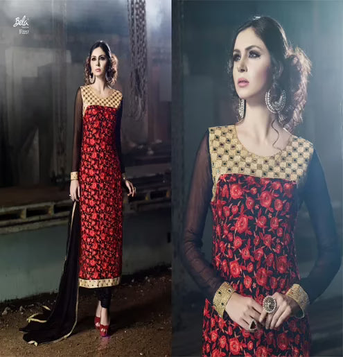 Mizzoli Multi Georgette Straight  Suit