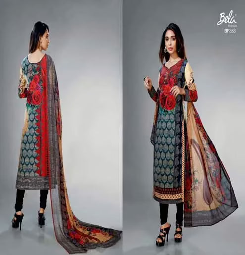 Mizzoli Multi Colour Crape Silk Straight Suit