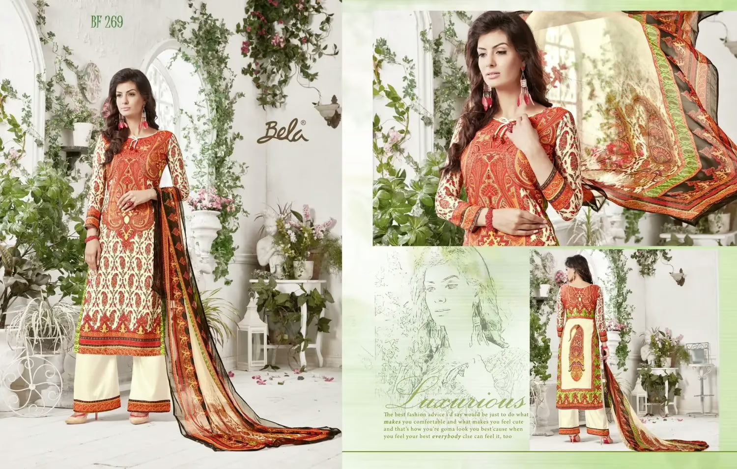 Mizzoli Multi Georgette Straight Cotton Suit