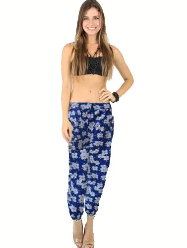 Blue Floral Print Afghani Pajama