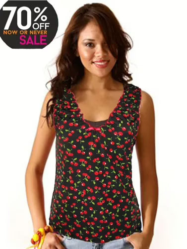 Fashionable Multi Color Printed Sleeveless Top
