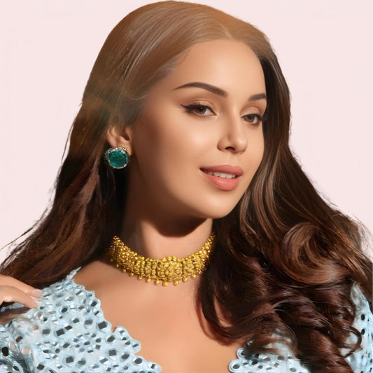 Maharani Pearl Dome Gold-Plated Bridal Choker Necklace