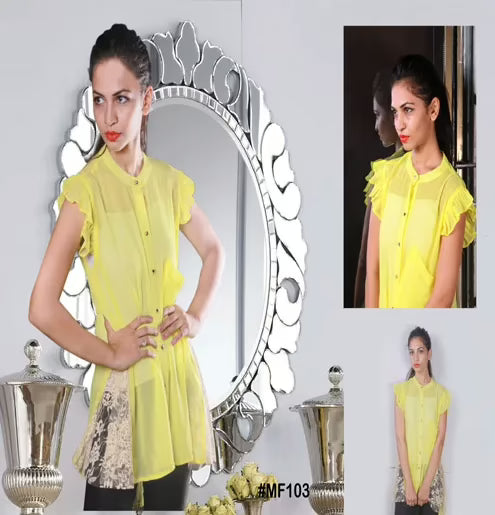 Mizzoli Lemon Yellow Gorgette Top