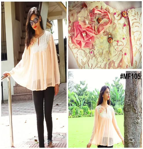 Mizzoli Fresh Peach Gorgette Top
