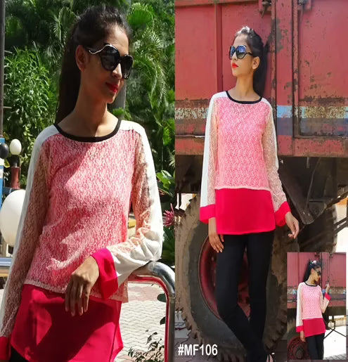 Mizzoli Fresh Peach Gorgette Top