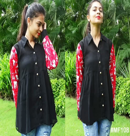 Mizzoli Fresh Black Gorgette Top