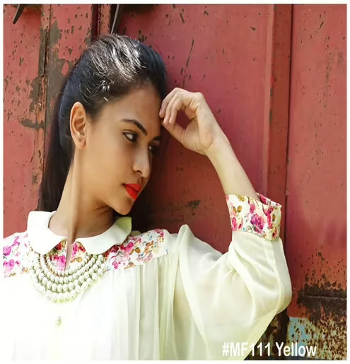 Mizzoli Fresh Pineapple Yellow Gorgette Top