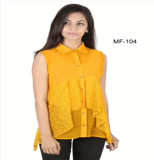 Mizzoli Mustured yellow  Gorgette Top