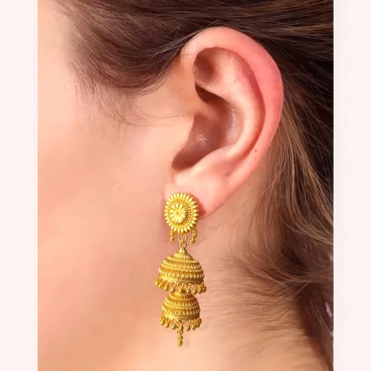 Sun Radiance Double Jhumka Earrings