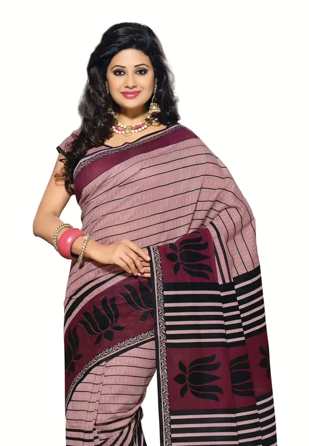 Cotton Bazaar Light Violet Cotton Print Saree