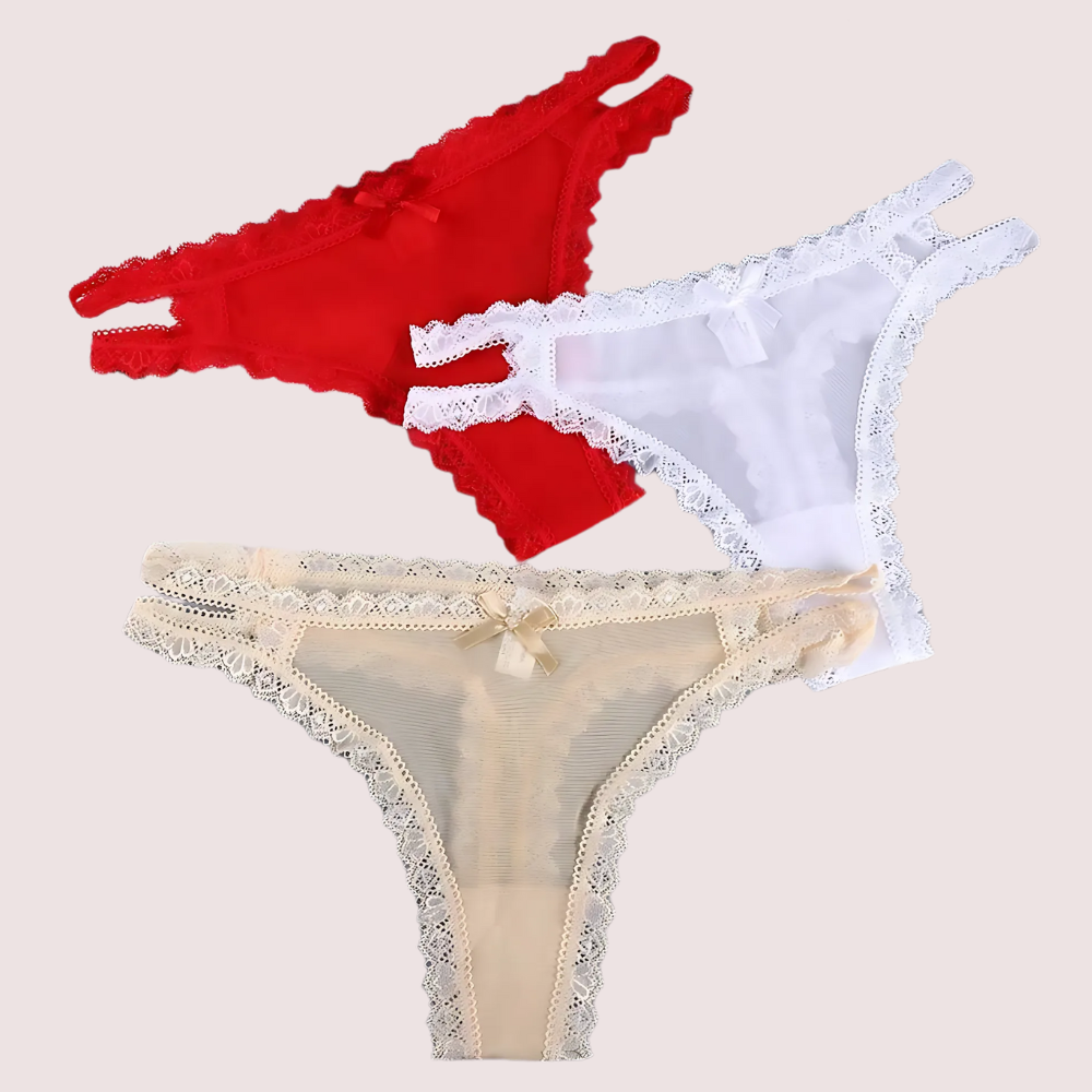 Women's Hollow Lace Thongs Brief Underwear