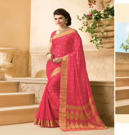 Sakshi Magnificient Red Color Saree