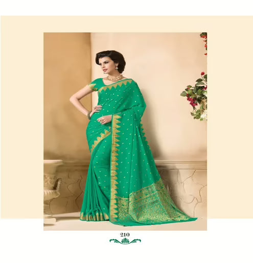 Sakshi Magnificient Green Color Saree