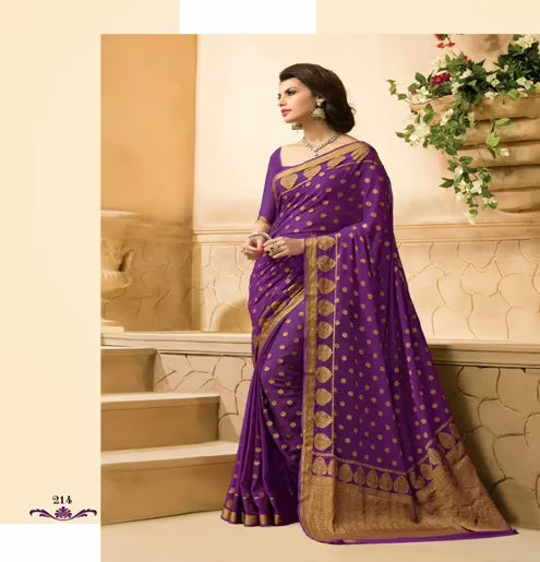 Sakshi Maroon Color Crepe Silk Saree