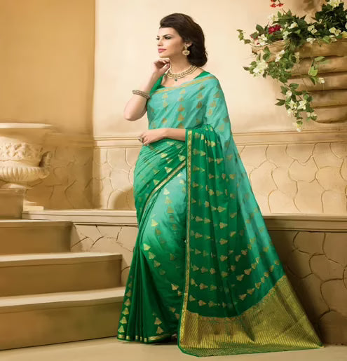 Sakshi Light Green Color Crepe Silk Saree