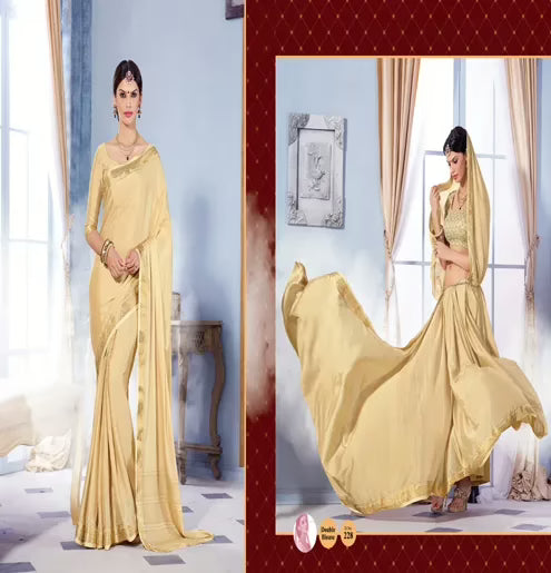 Sindoor Coral Color Crepe Silk Saree