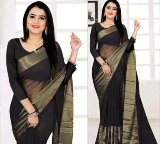 Kashvi Chiffon Viscose Silk Black  Sarees