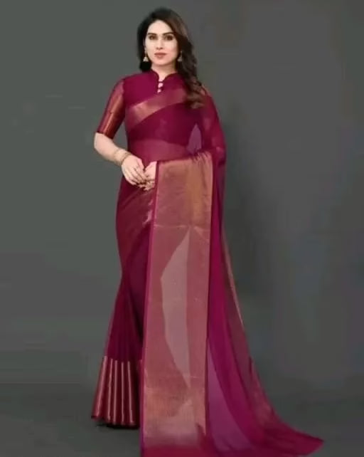 Kashvi Chiffon Viscose Silk Purple  Sarees