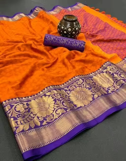 Best Orange Cotton Silk Sarees