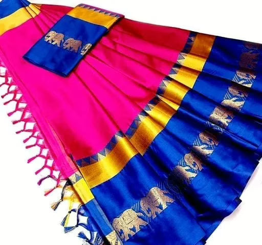 Jivika Designer Pink Petite Cotton Silk Sarees