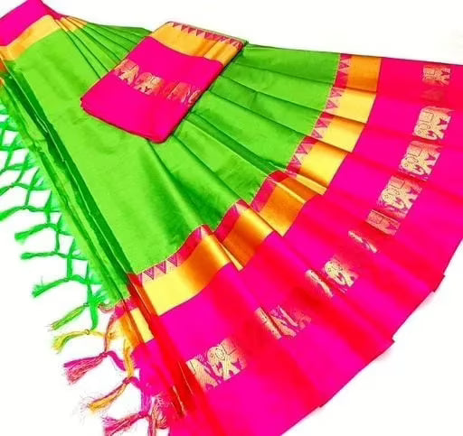 Jivika Designer Petite Cotton Silk Green Sarees