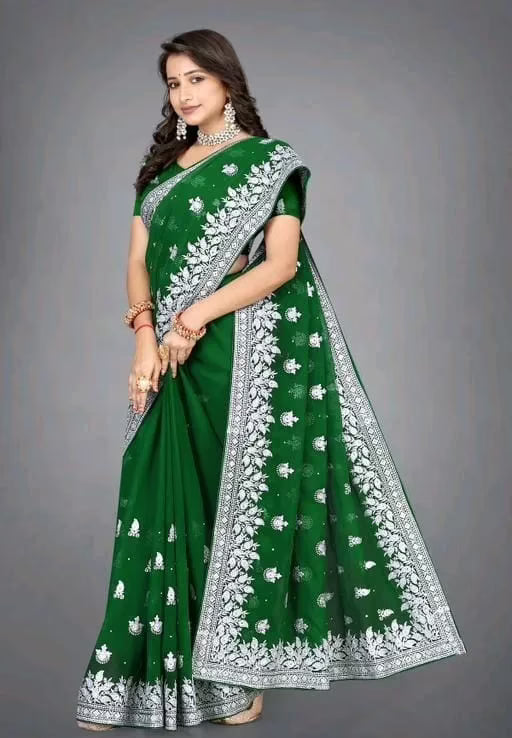 Alisha Attractive Georgette Green Sarees