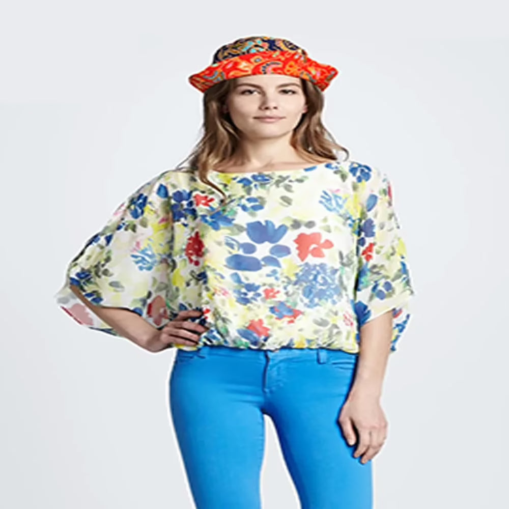 Red Printed Reversible Bucket Hat