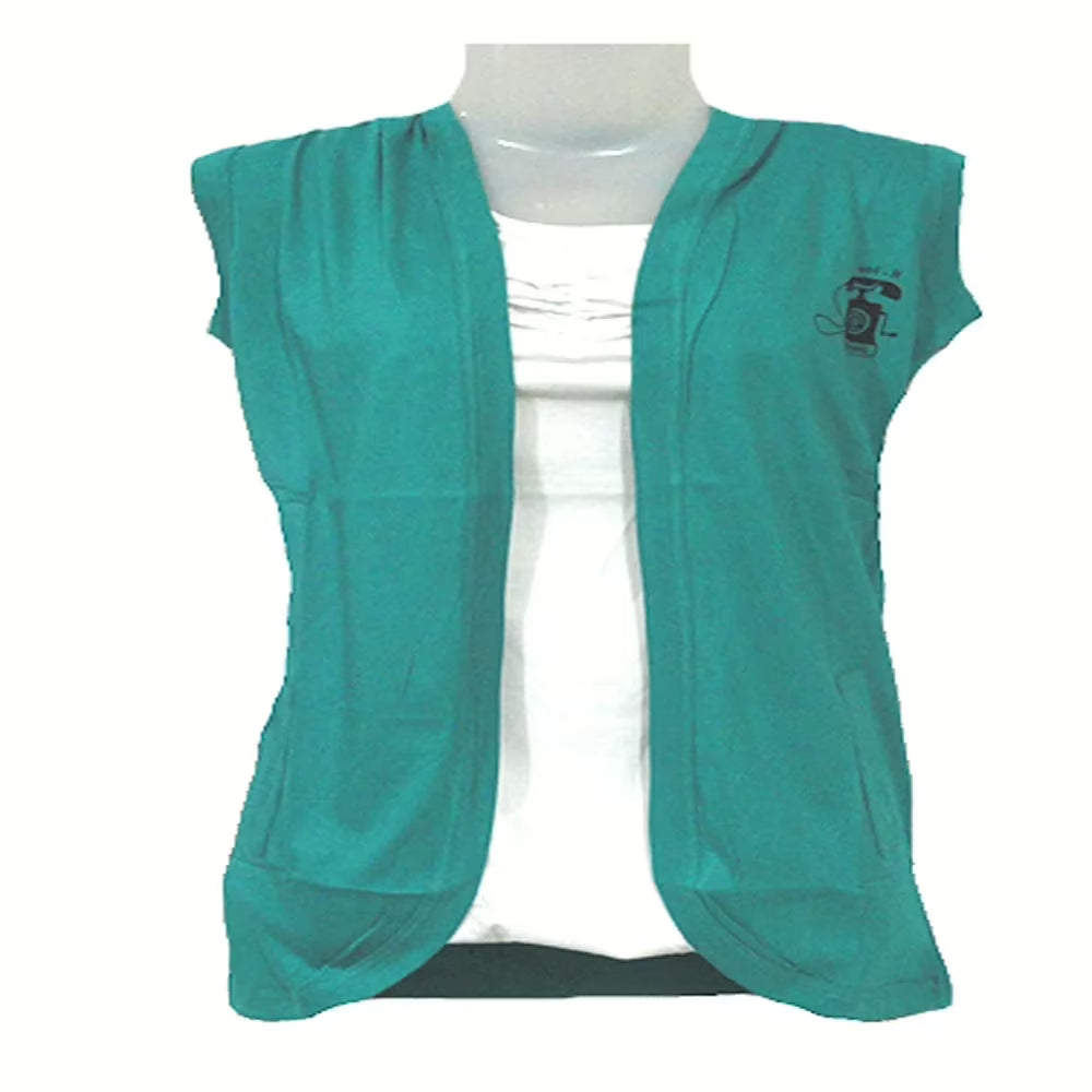 For Girls – Stylish Aqua Green Hooded Shrug