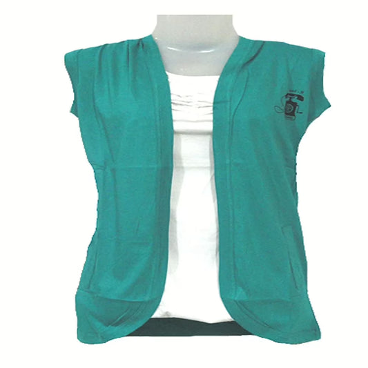 For Girls – Stylish Aqua Green Hooded Shrug