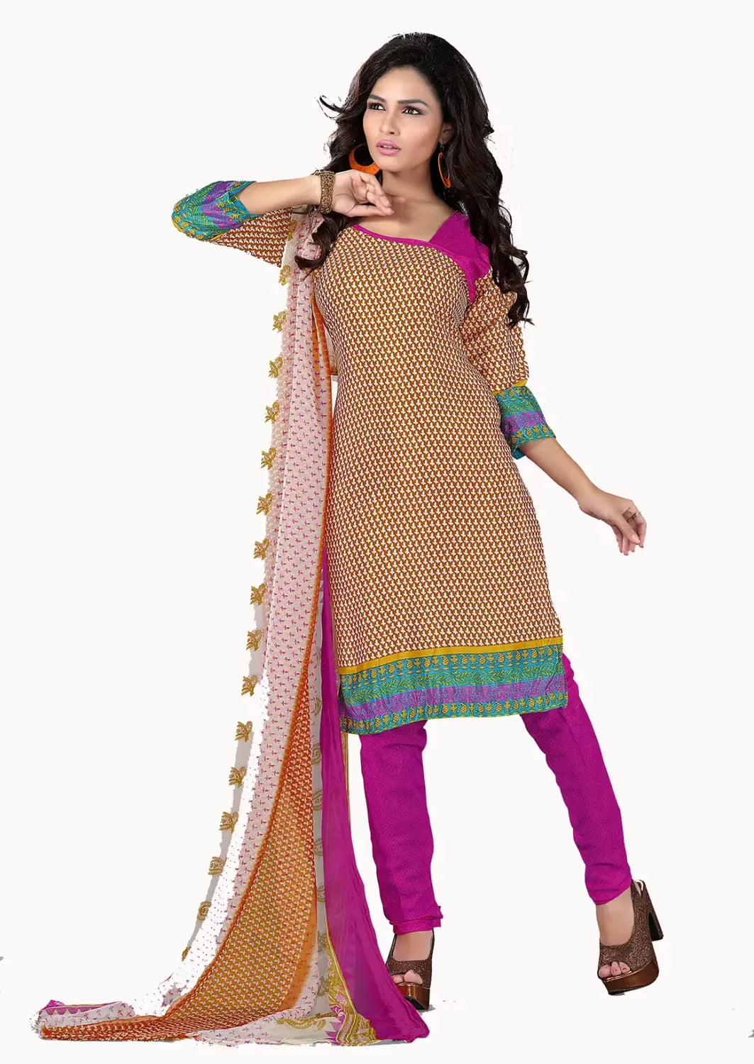 Trendz Apparels Suhani Multi Color Printed Unstitched Suit