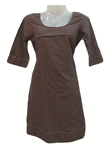 W-Beautiful Brown Color Cotton Kurti