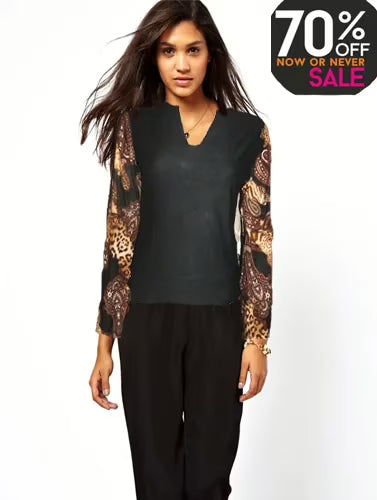 Stylish Black  Full Sleeves Top