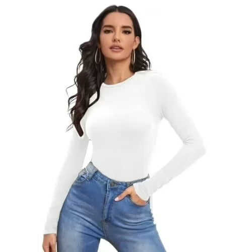 Seasons Beauty Fashion White Full Sleeve Top
