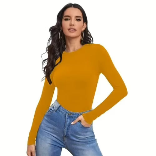 Seasons Beauty Fashion Yellow Full Sleeve Top