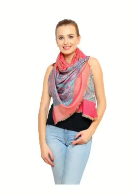 Uniscarf Pink Floral Printed Modal Shawl