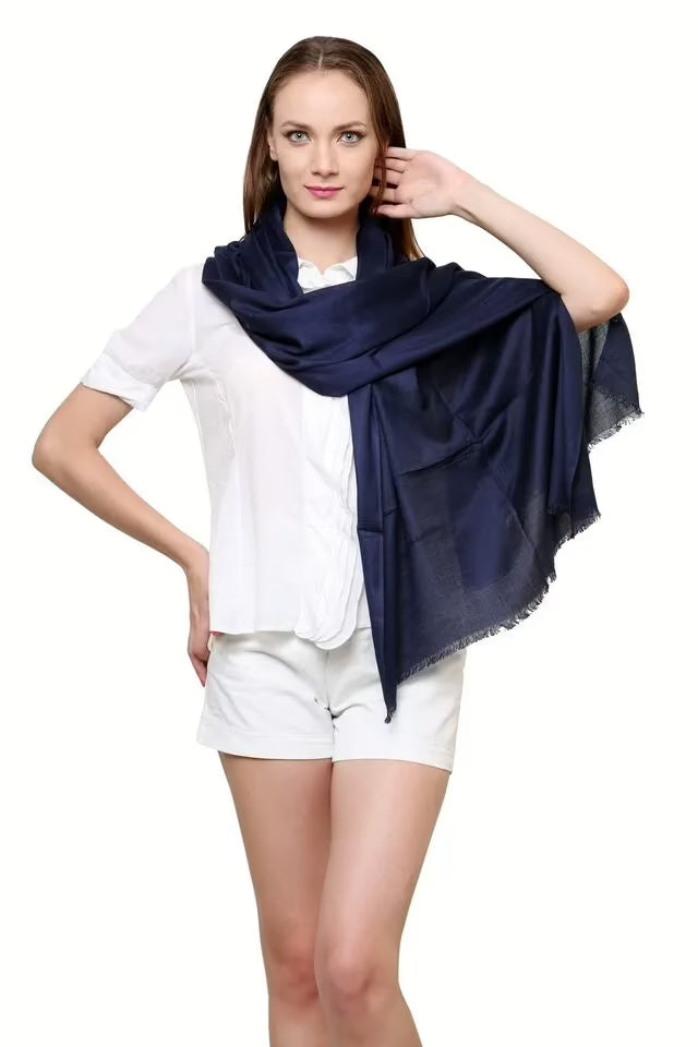Uniscarf Pure Viscose Solid Dark Blue Stole