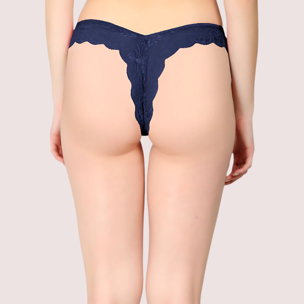 Blue Lace Design Women's Thongs ( Pack of 1 )